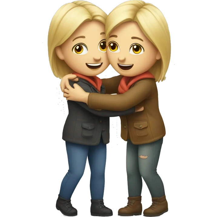 Hug two dutch girlfriends emoji