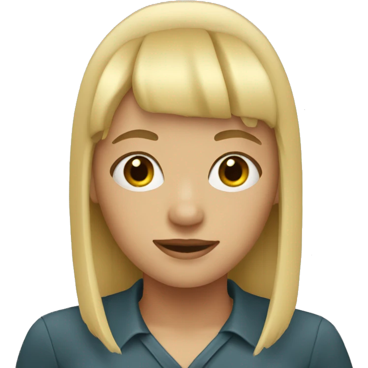 Girl with a blonde hair and bangs emoji