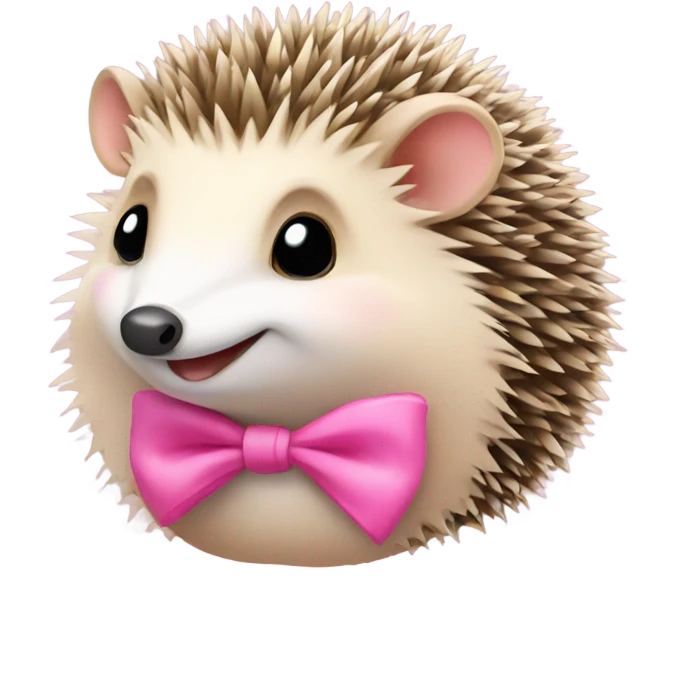 hedgehog with a pink bow emoji