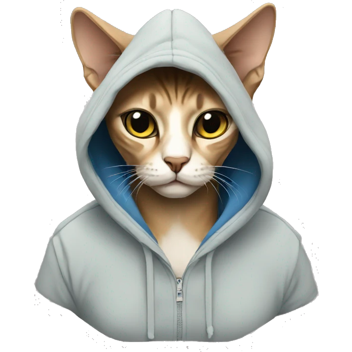 Cat sphinx wearing a hoodie emoji