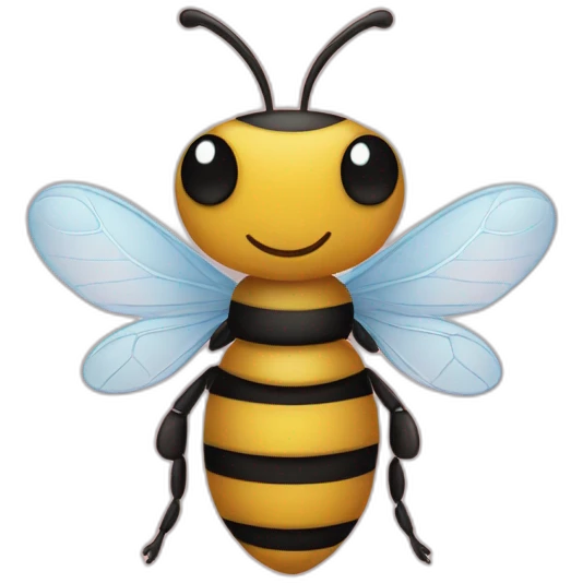 Create an emoji of two bees in love aroynd a mini-bee newborn emoji