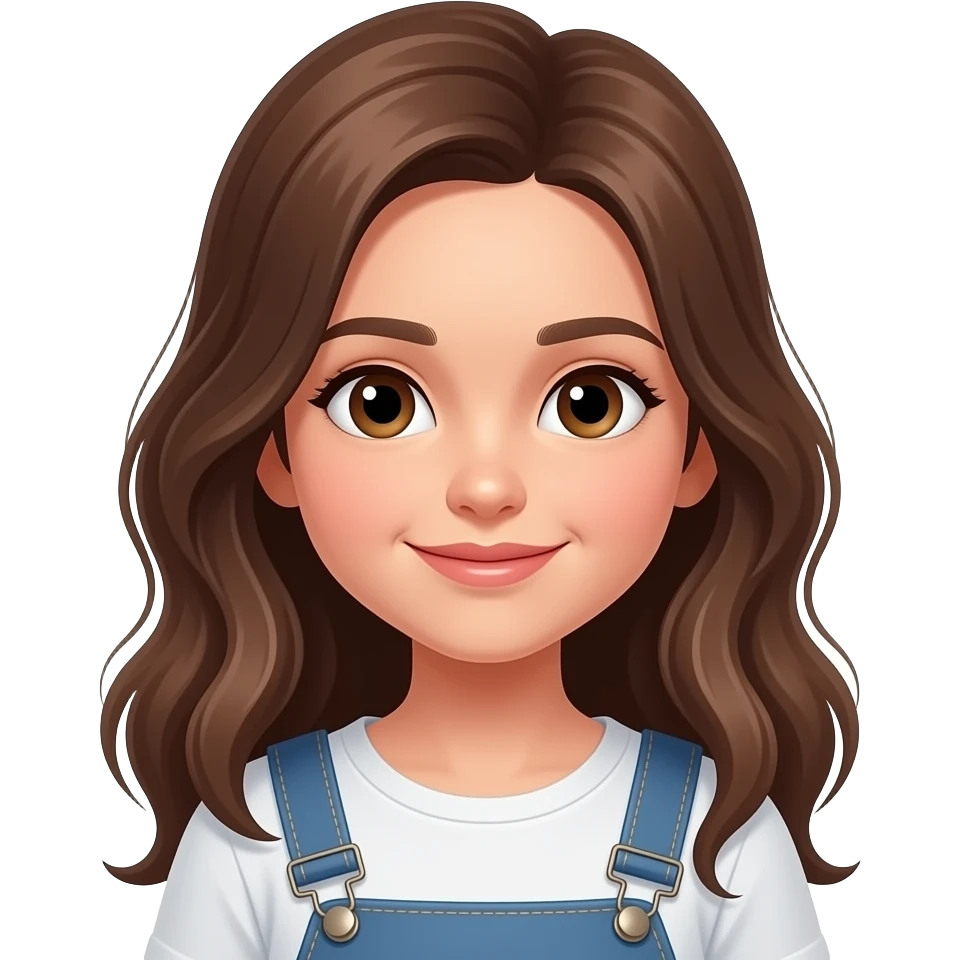 Une fille bien petit bruntte cheveux détacher maron emoji