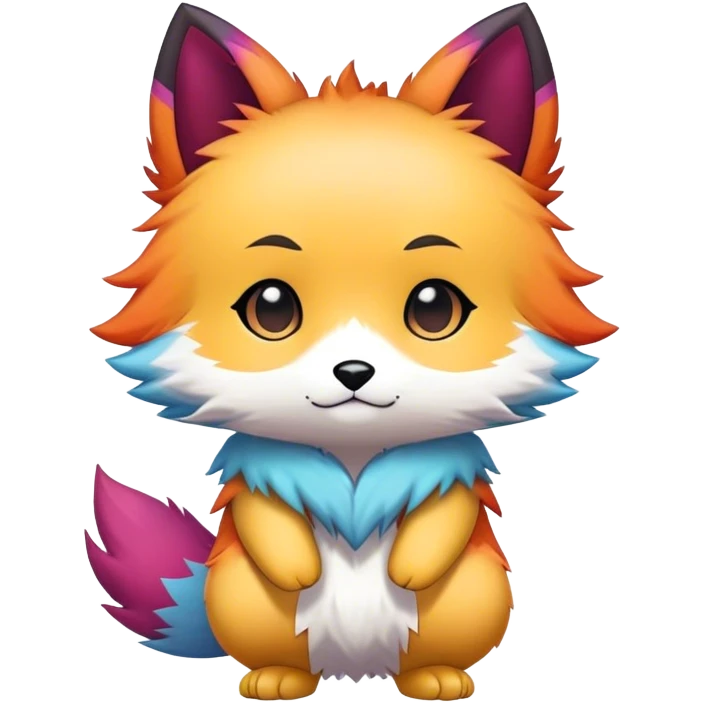  High quality Cute Cool Kawaii edgy Chibi Fur-Sona Colorful Fakemon Full Body  emoji