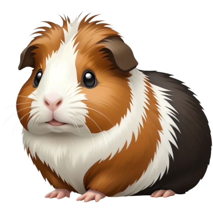 Black brown and white guinea pig emoji