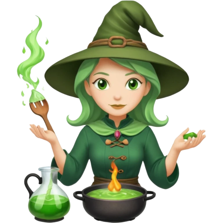 green witch cooking potion emoji