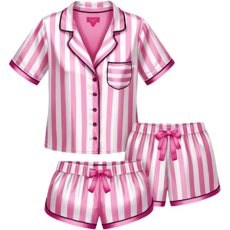 Striped pink and white silk Victoria’s Secret pajama set emoji