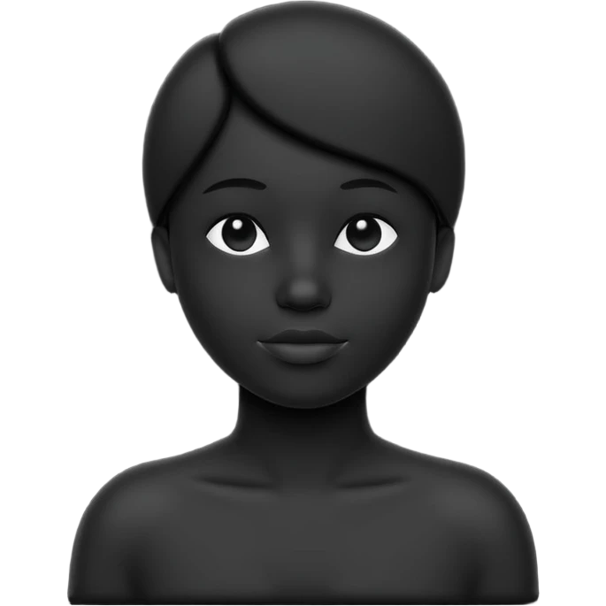 Minimalist flat vector icon, iOS style, thin black outline on a white background. Human silhouette. Black, completely monochrome, matte. Impersonal, no eye sockets, no hair. emoji