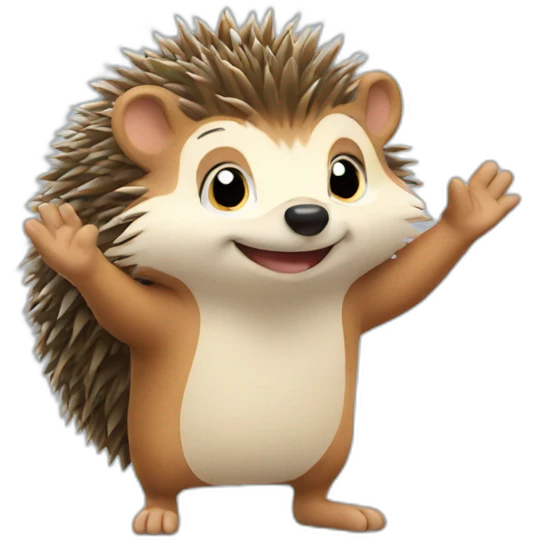 hedgehog waving emoji