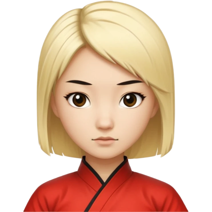 Chineese Kung fu girl with blonde hair with black streak emoji