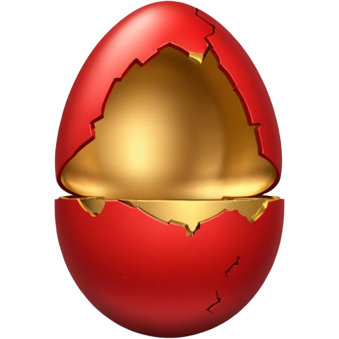 gold and red egg cracked emoji