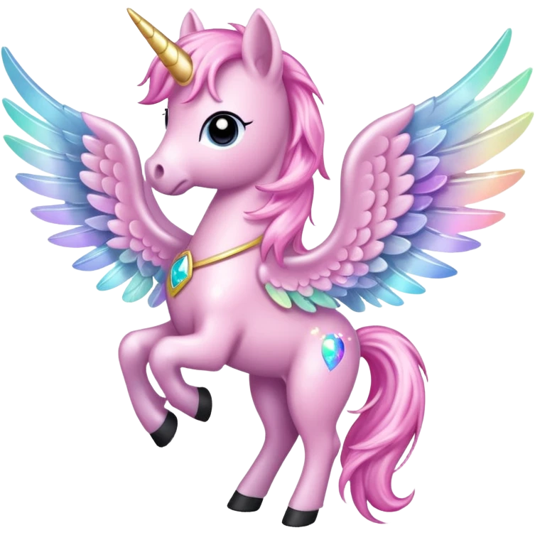 Sparkly little soft pink pony wings  emoji