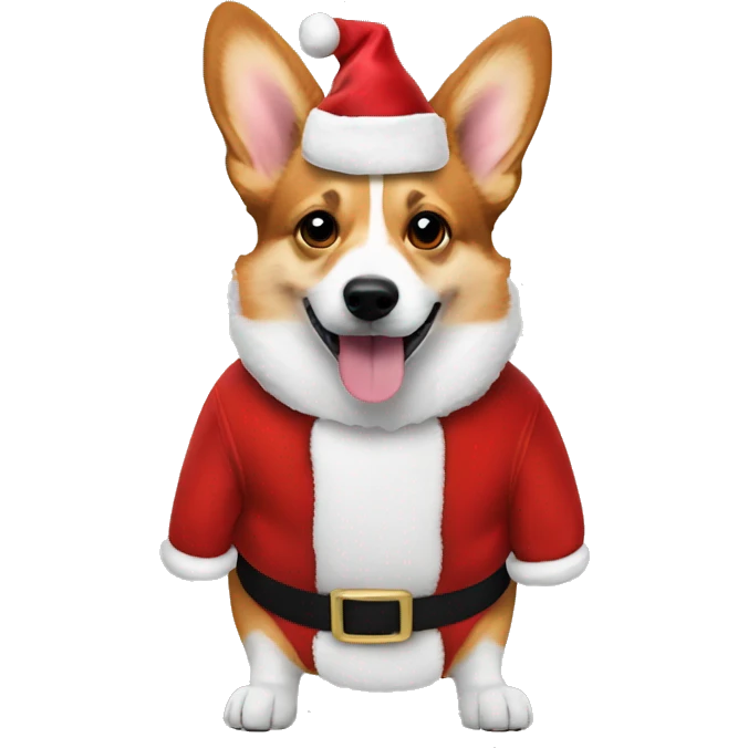 Corgi with santa claus suit emoji