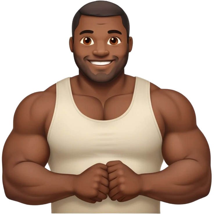 A large, muscular black man with a friendly smile emoji