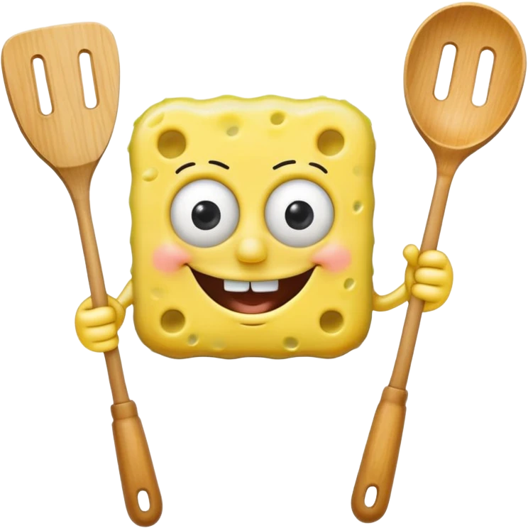 spongebob holding a spatula emoji