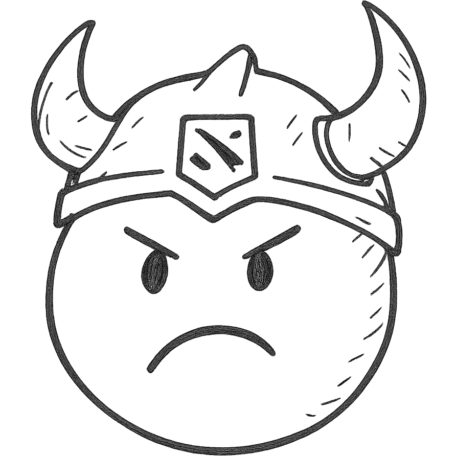 emoji inspired by Dota 2, hand-drawn outlined icon, fantasy details emoji