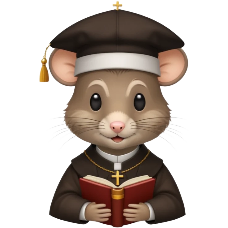 A catholic rat at confession with a priest emoji