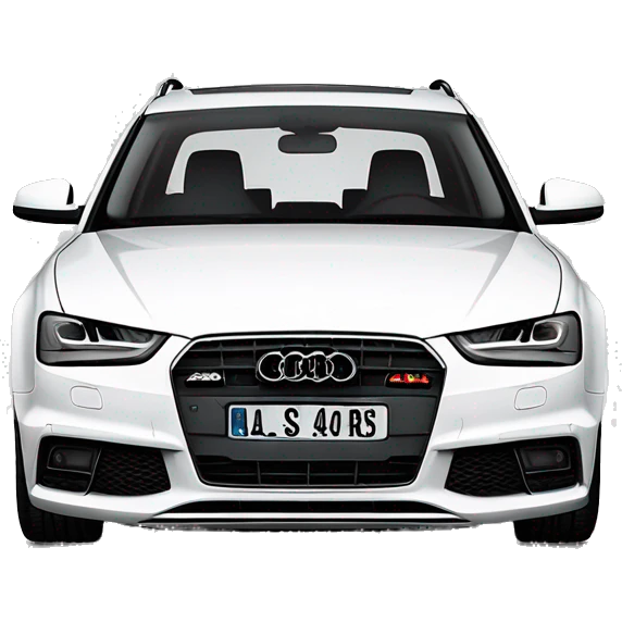 One Audi A4 avant white with number plate „SL RS 404“ emoji