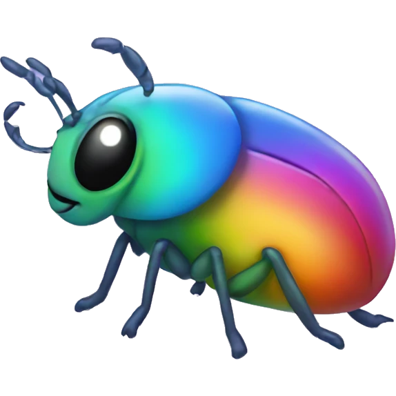 Rainbow Kawaii bug  emoji