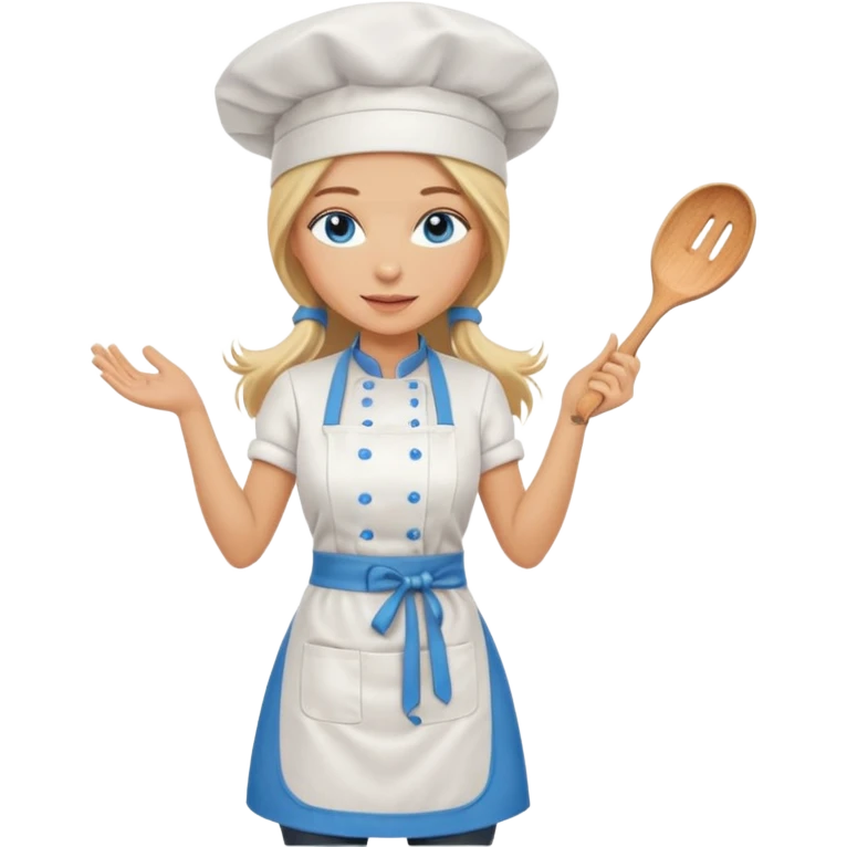 Full body 
Sexy Long Blonde hair blue eyed female chef emoji