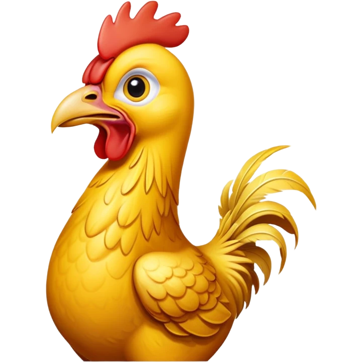 shouting yellow long neck chicken emoji