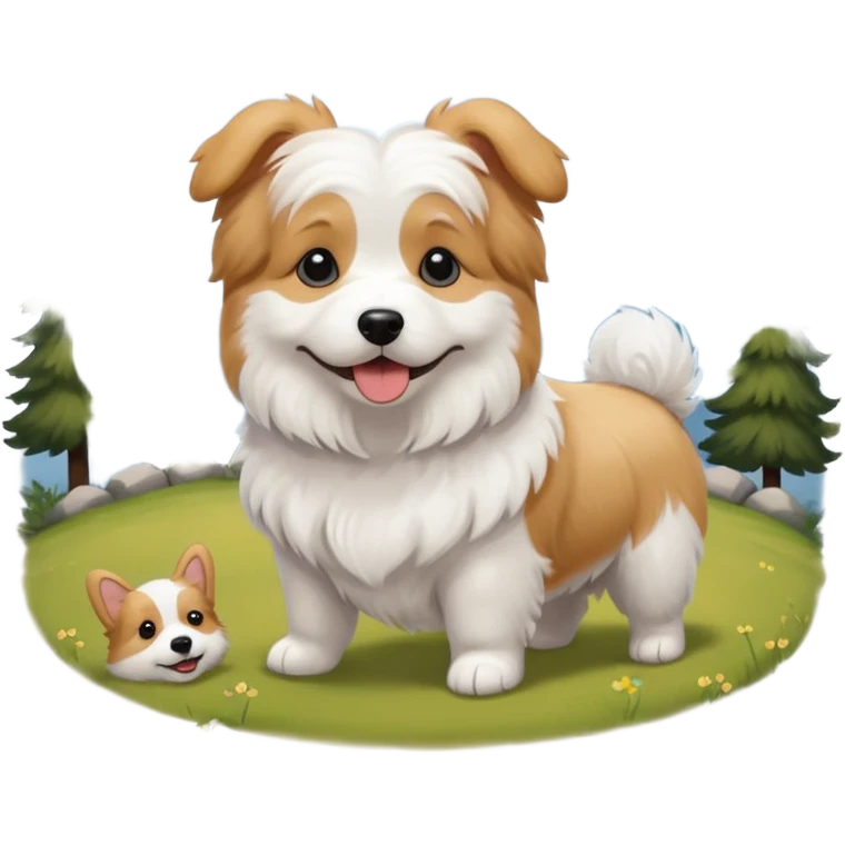 1 coton de tulear and 1 corgy emoji