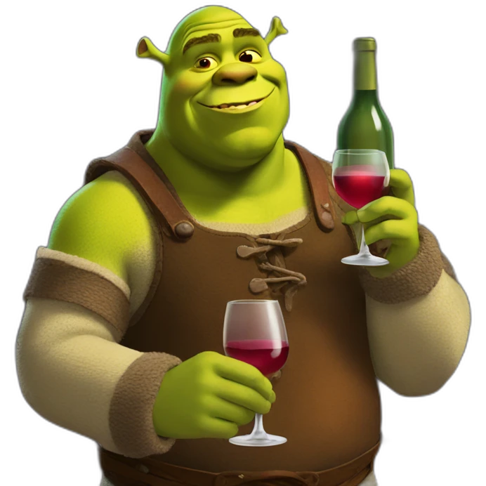 shrek-drinking-wine emoji