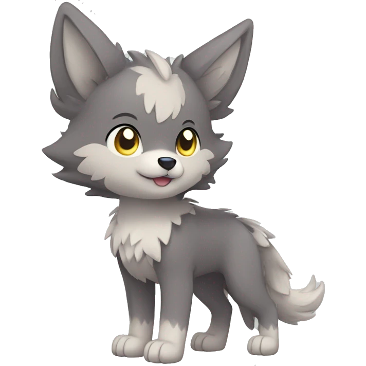Kawaii Cute Winged Wolf-Pokémon full body emoji