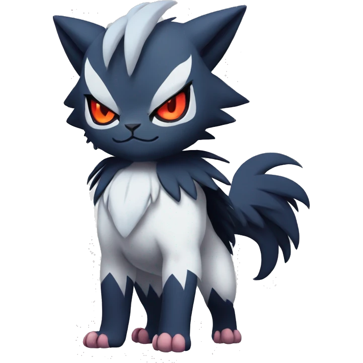 Edgy Cool Kawaii Litten-Absol-Pokémon Full Body emoji