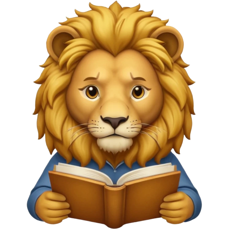 kitap okuyan aslan emoji