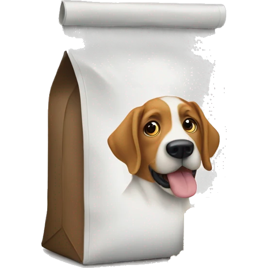 A bag of dog food emoji