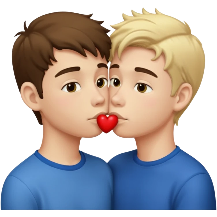 Two teen dudes kissing emoji