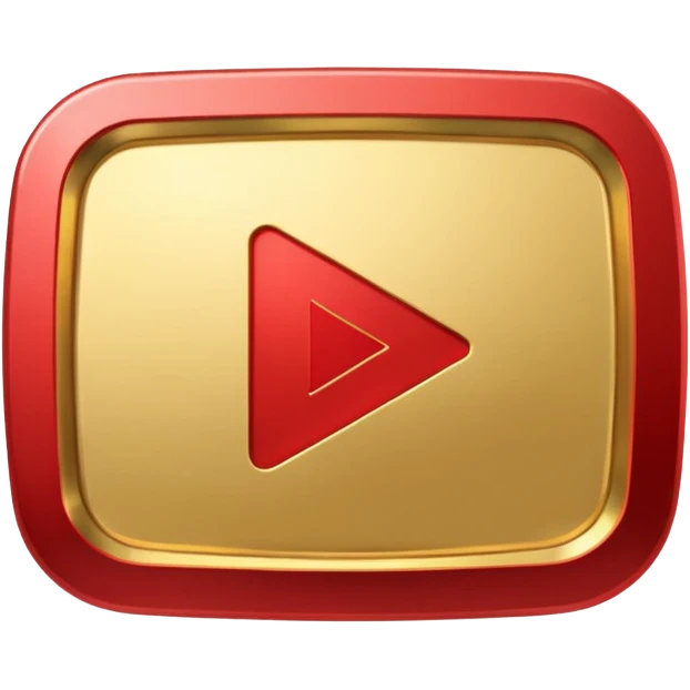 youtube golden play button with red edges emoji
