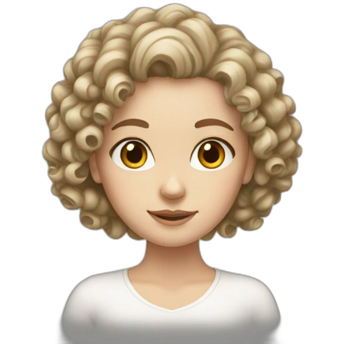 white girl with curly hair emoji