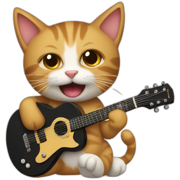 Cat playing guitar  emoji