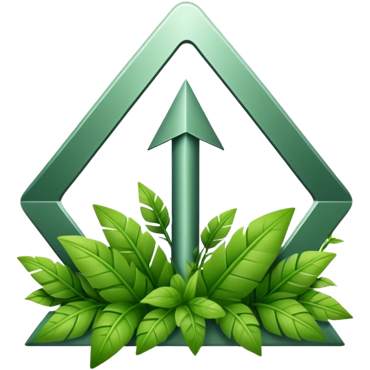 downward arrow surrounded by plants emoji