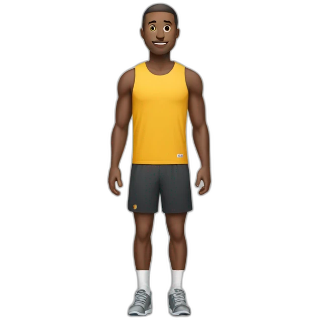 A full-length athletic white man emoji
