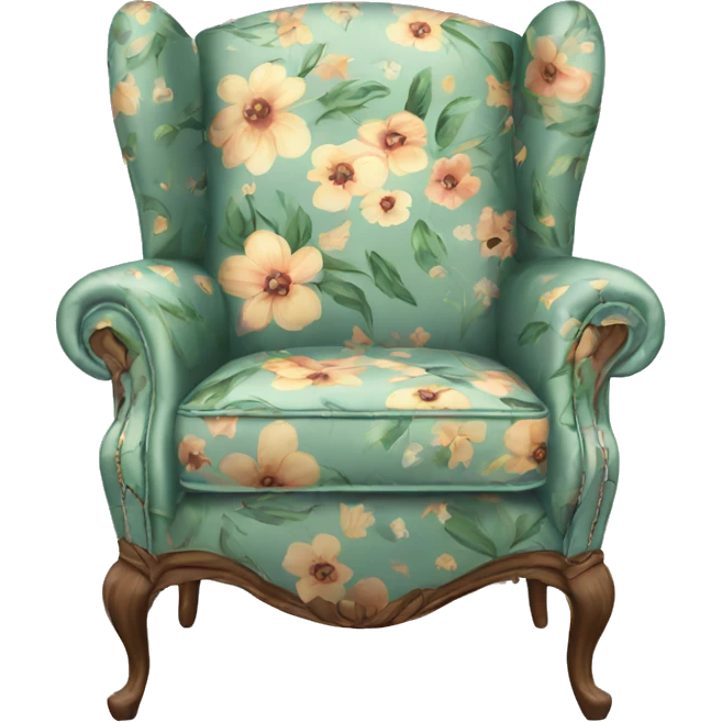Floral printed wingback chair  emoji