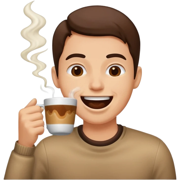 Spitting coffee while laughing emoji