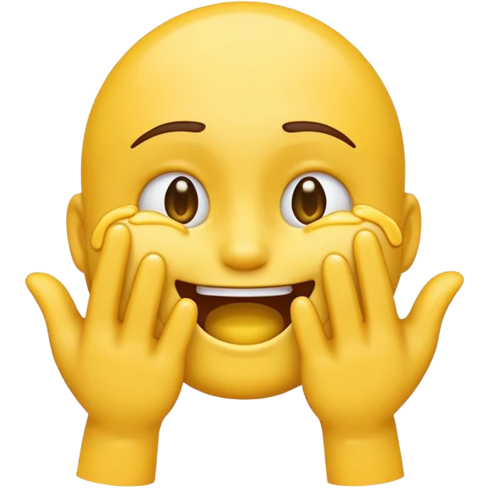 emoji that’s choking itself with their hands with a smile and tears  emoji