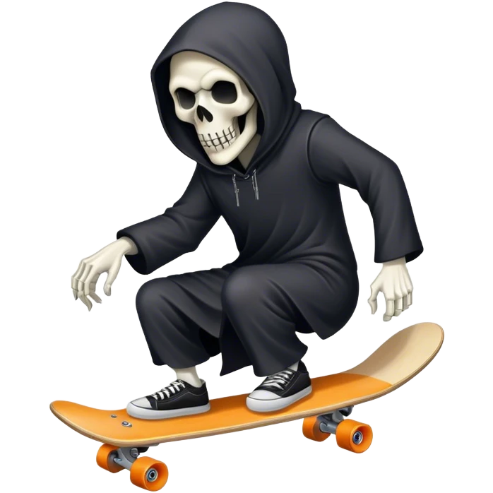 Grimm reaper with skateboard emoji