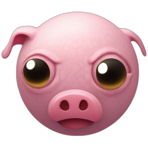 3d sphere with a cartoon Piglin Brute skin texture with big feminine eyes emoji