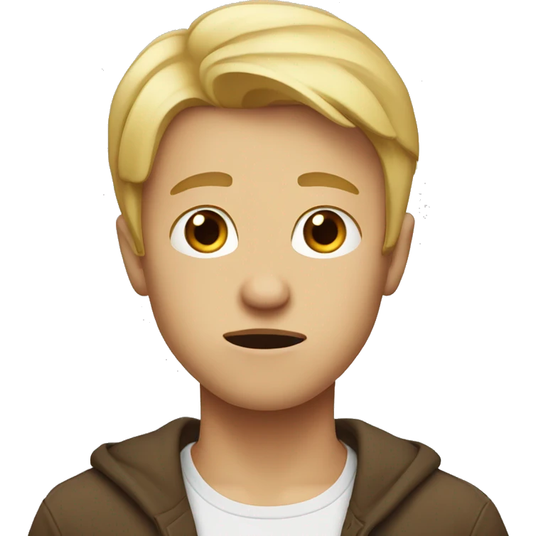 Confused blonde brother with brown eyes  emoji