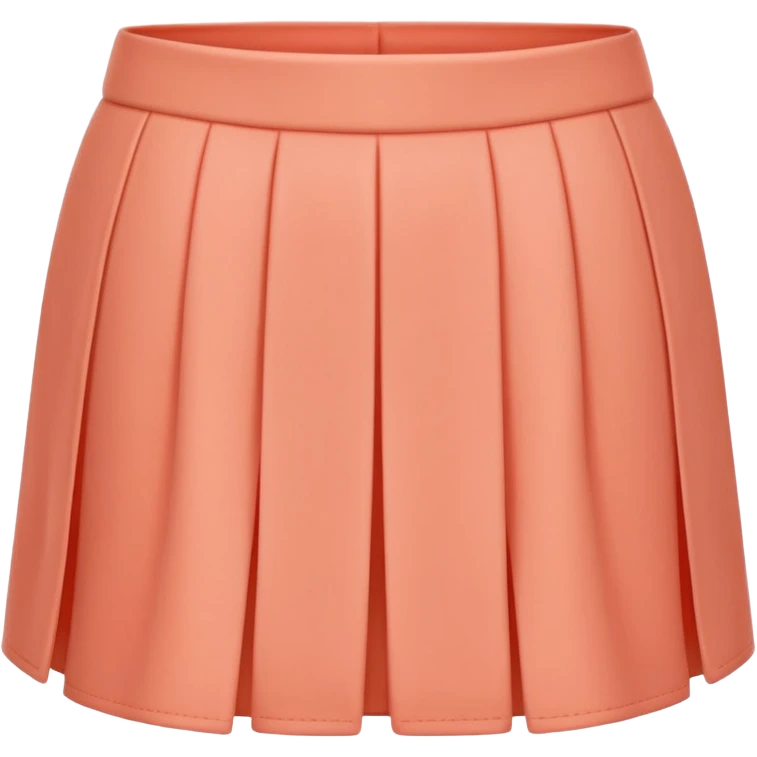 A 3D cartoon peach-coral skort (skirt-shorts combo) with gentle fabric folds and neat finish, isolated on plain background, Memoji-style. emoji
