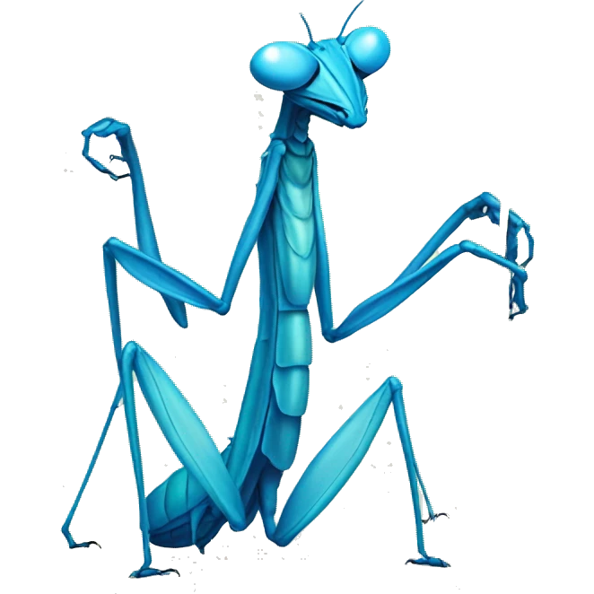 blue praying mantis emoji