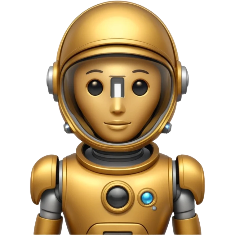 robot with golden astronaut's helmet  emoji