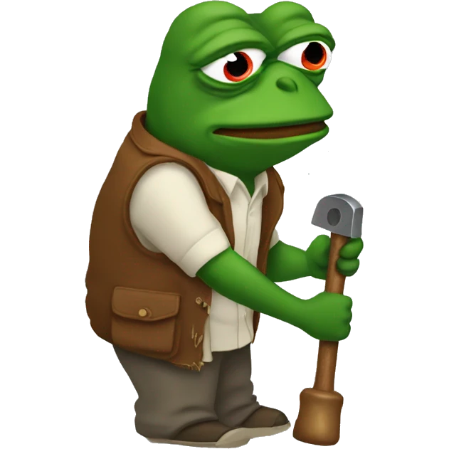 pepe with a ban hammer that says "self-excluded" emoji