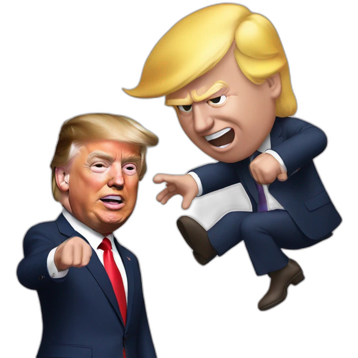 Trump slapping Macron emoji