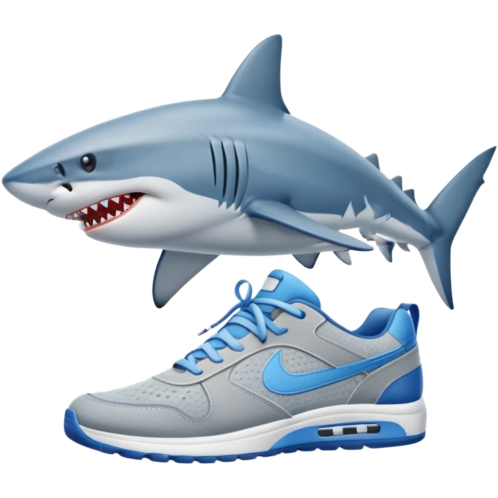 Shark wearing sneakers emoji