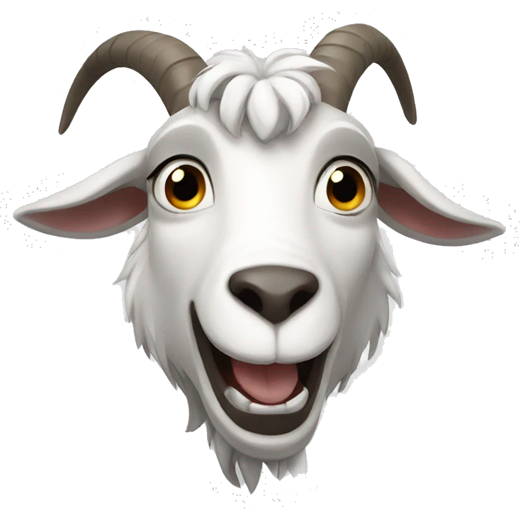 grey and white goat growling emoji