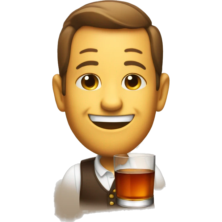 Smiling face drinking bourbon  emoji
